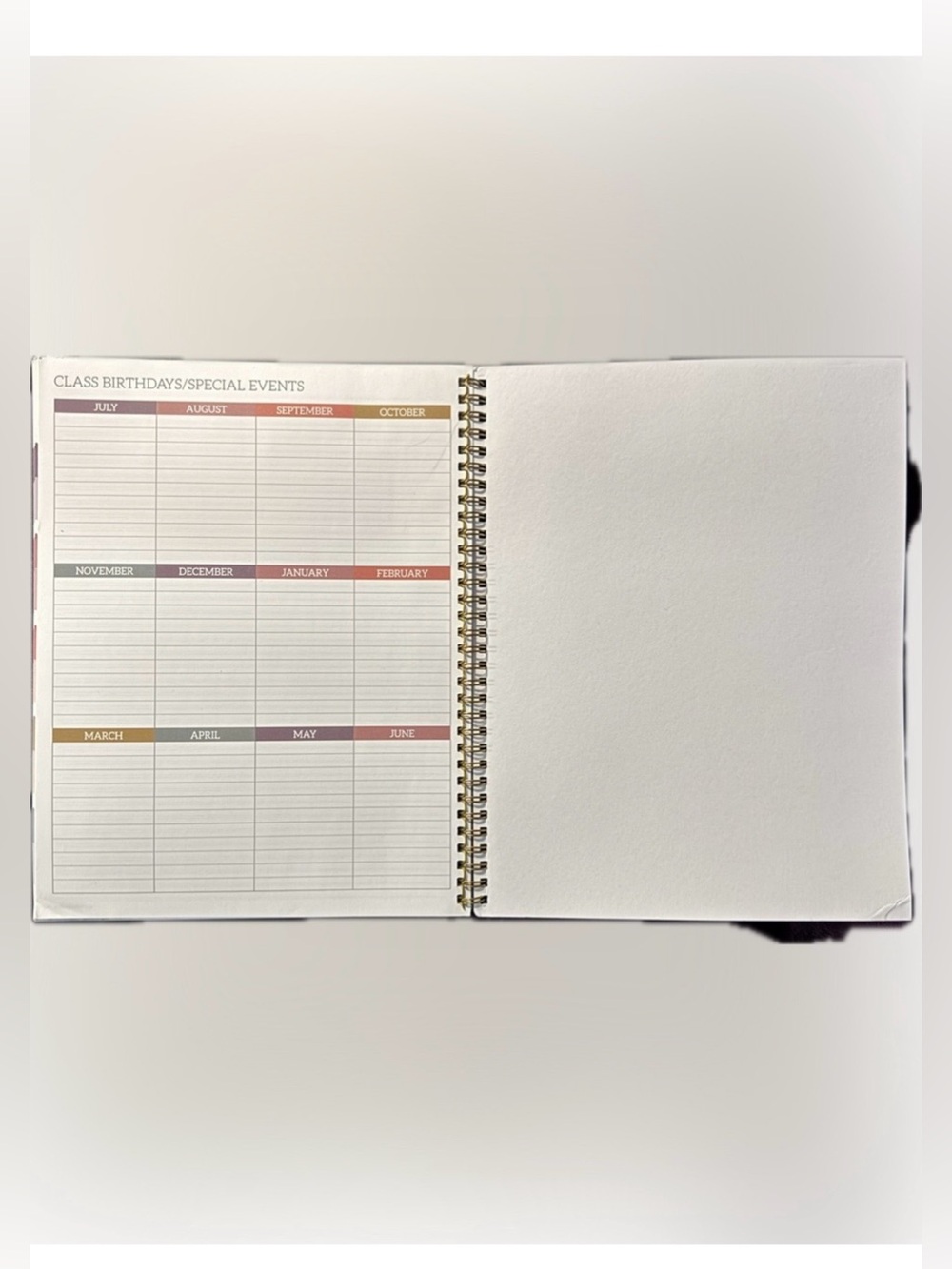 NWT - Floral Open-Dated Teacher Planner - 8.5” x 11” - Navy & Pink - Picture 7 of 11